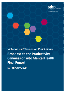 VTPHNA response 2021 Productivity Commission final report on Mental Health cover
