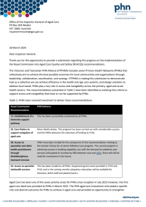 VTPHNA submission 2024 RCACQS recommendations implementation update cover