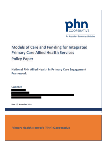 Front cover of Policy Paper Models of Care and Funding 2024