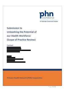 Front cover of the Submission to Scope of Practice Review
