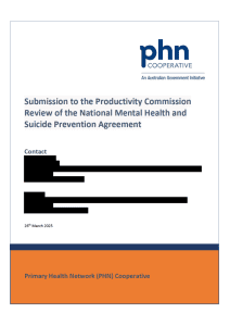 Front cover of the PHN Cooperative_PC Submission_NMHSPA