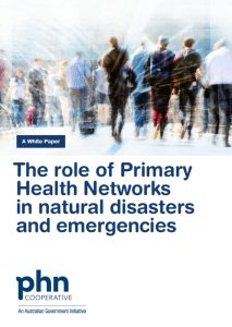 The role of PHNs in natural disasters and emergencies_front cover