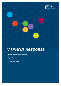 Front cover of the Response to Review of PHN Business Model